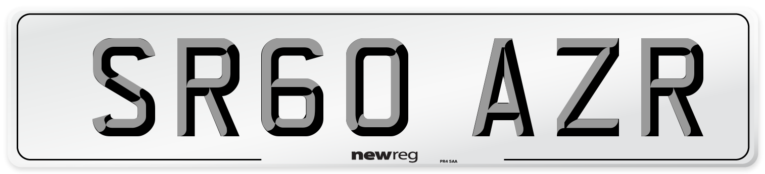 SR60 AZR Number Plate from New Reg
